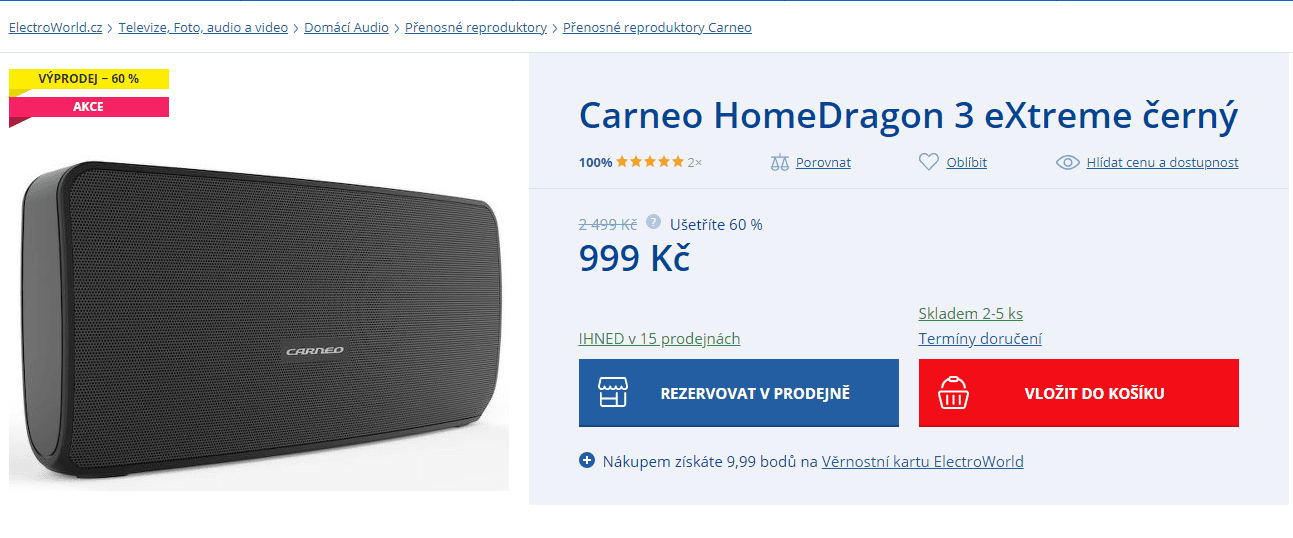 BT repro Carneo, 40W, technologie
