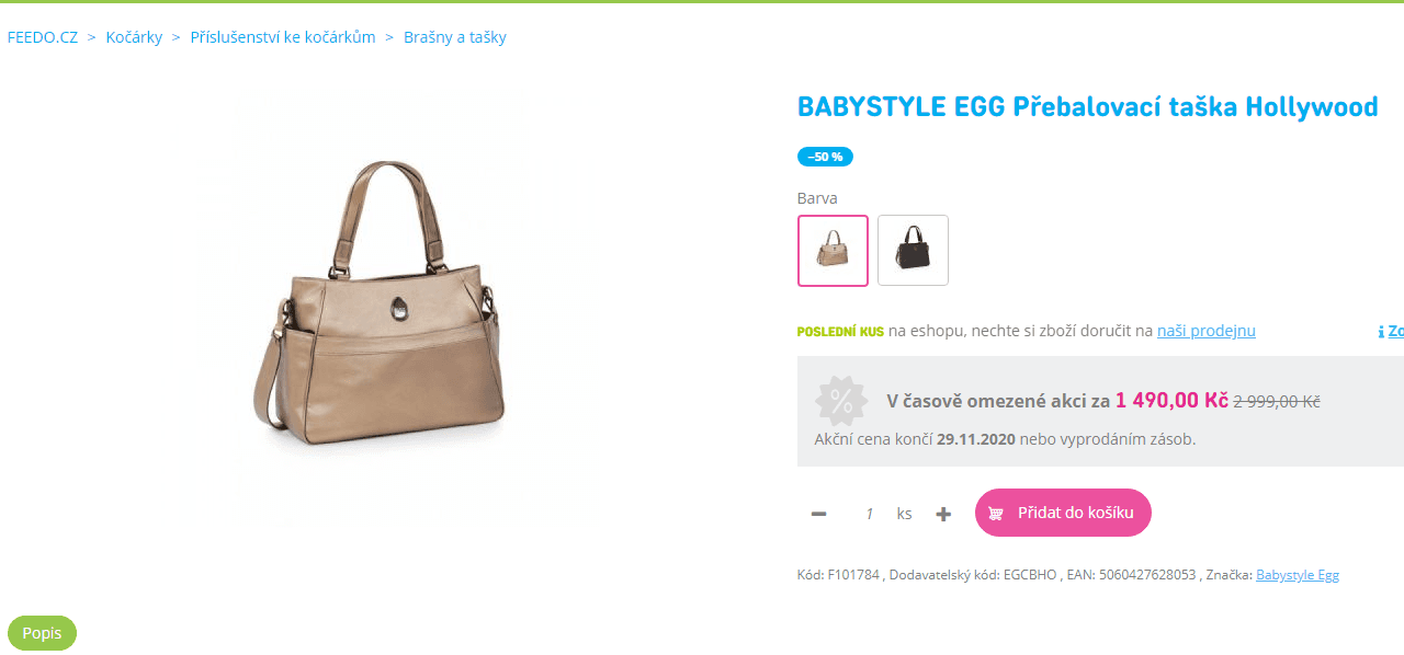 Přebalovací taška BABYSTYLE EGG