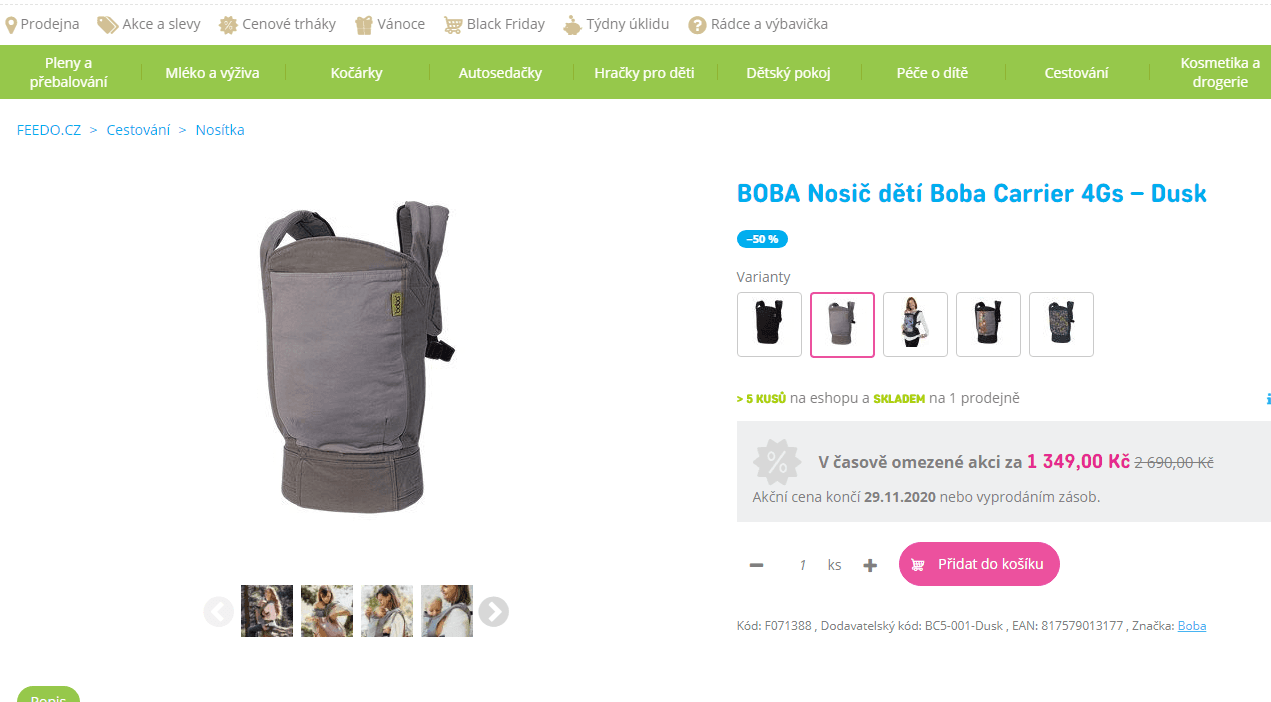 Nosič dětí Boba Carrier 3G Dusk