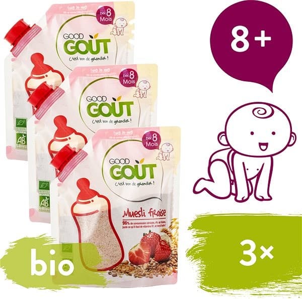 Kaše Good Gout BIO jahodová 3x200g