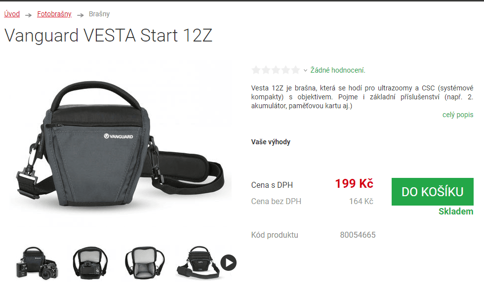 Fotobrašna Vanguard VESTA Start 12Z