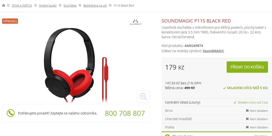 Sluchátka SoundMAGIC P11S