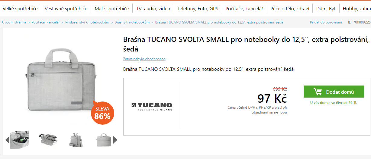 Brašna pro ntb Tucano Svolta do 12,5"