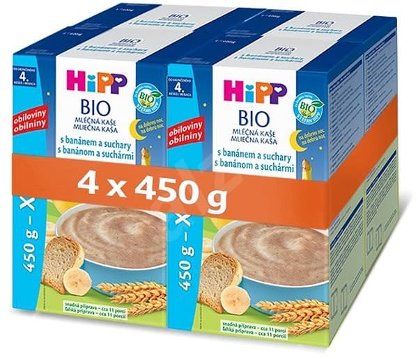 Mléčná kaše HIPP Bio 4x450 g