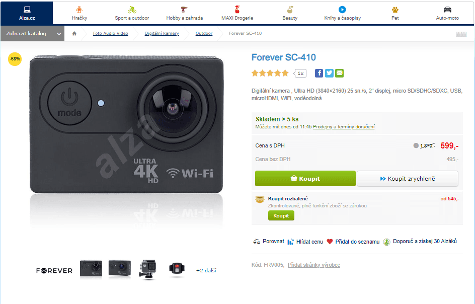 4K outdoor kamera Forever 410, Wifi