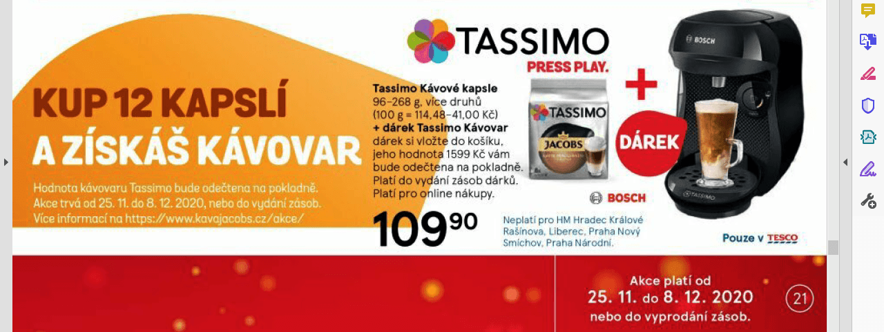 Kávovar + 96 kapslí Tassimo za 1320