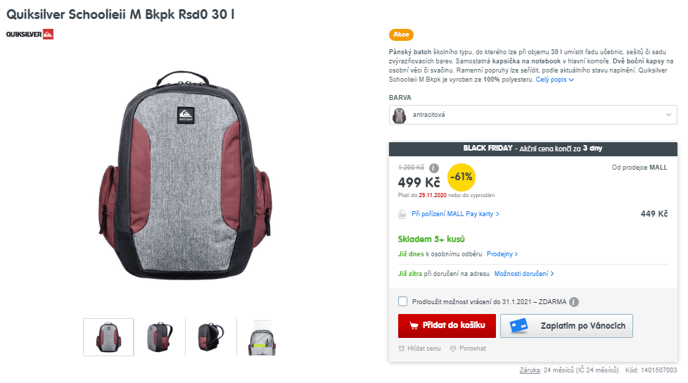 Pánský batoh Quiksilver 30 litrů