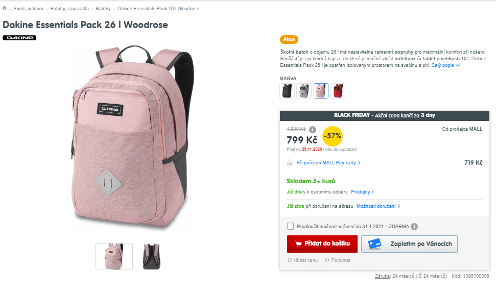 Batoh Dakine Essentials Pack 26 l