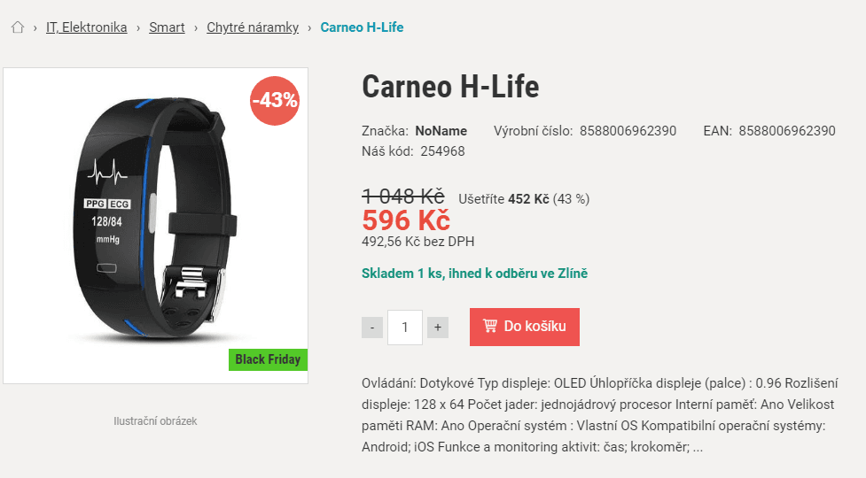 Chytrý náramek Carneo H-Life