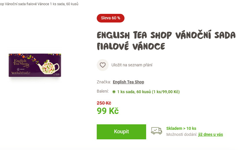 English Tea Shop Fialové vánoce 60 ks