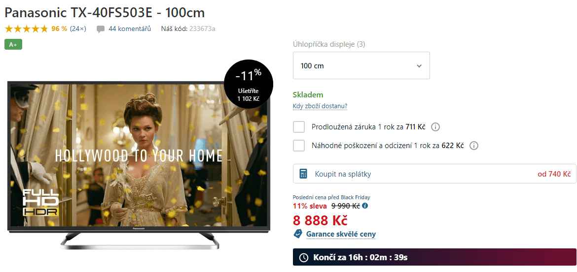 FHD LED TV, Smart, HDR, 100cm, Panasonic