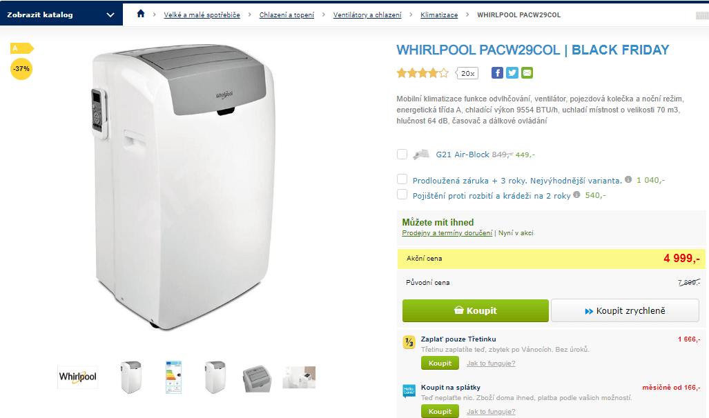 Mobilní klimatizace Whirlpool PACW29COL