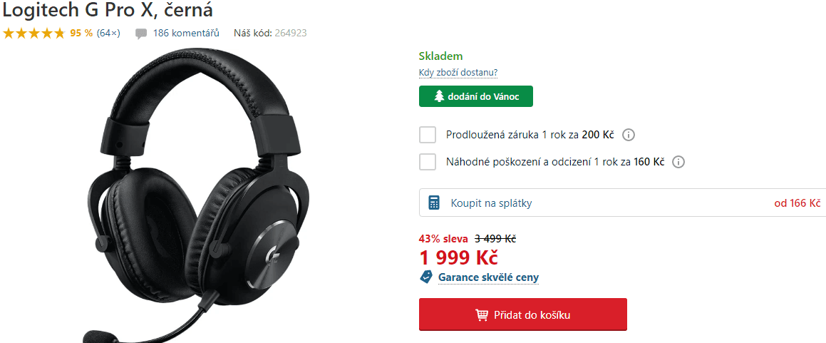 Herní sluchátka Logitech G PRO X 