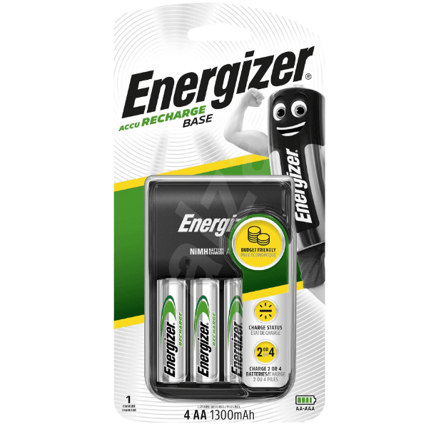 4 nabíjecí baterie AA + nabíječka Energizer