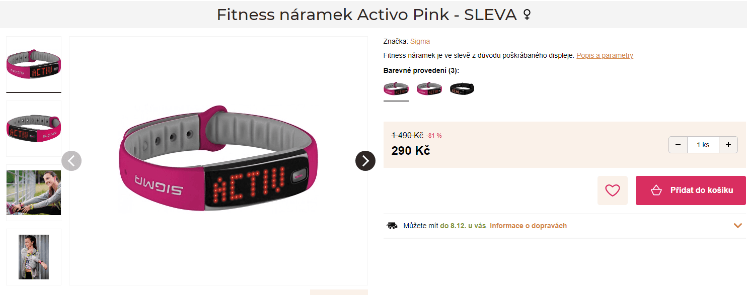 Fitness náramek Sigma Activo