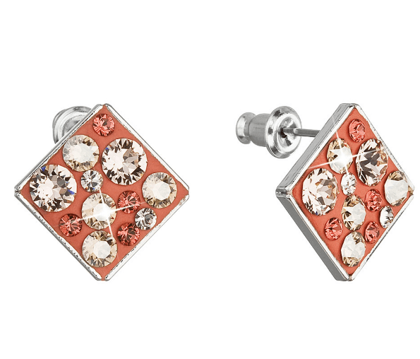  Náušnice bižuterie se Swarovski krystaly oranžové