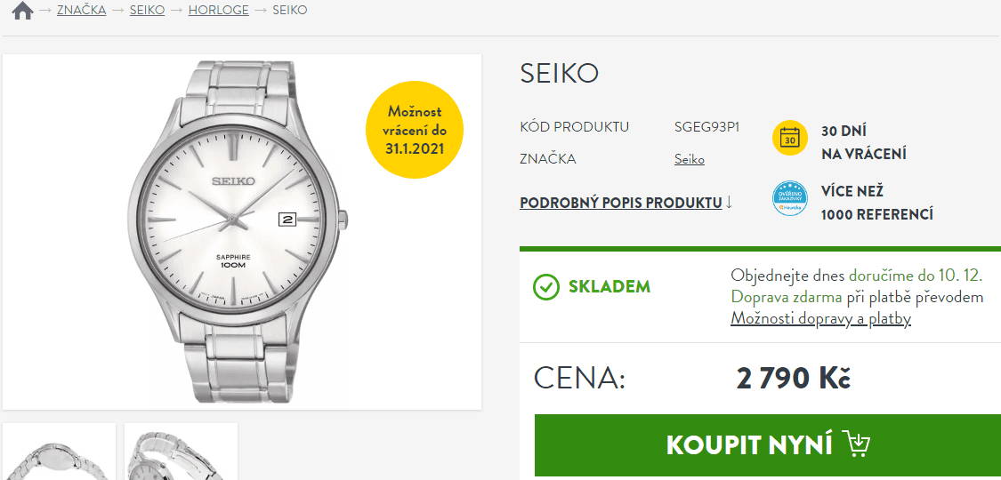 Pánské hodinky Seiko
