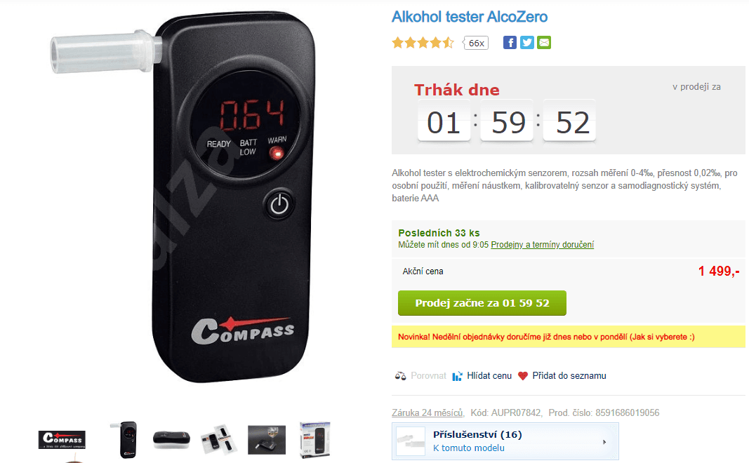 Alkohol tester AlcoZero