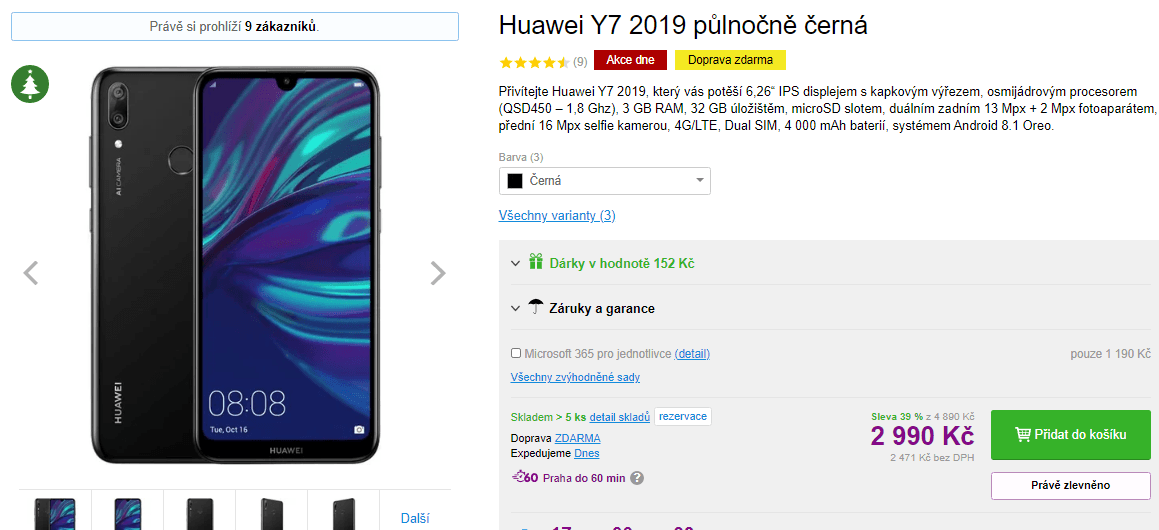 Huawei, 8x 1,8GHz, 3GB RAM, 6,26", LTE