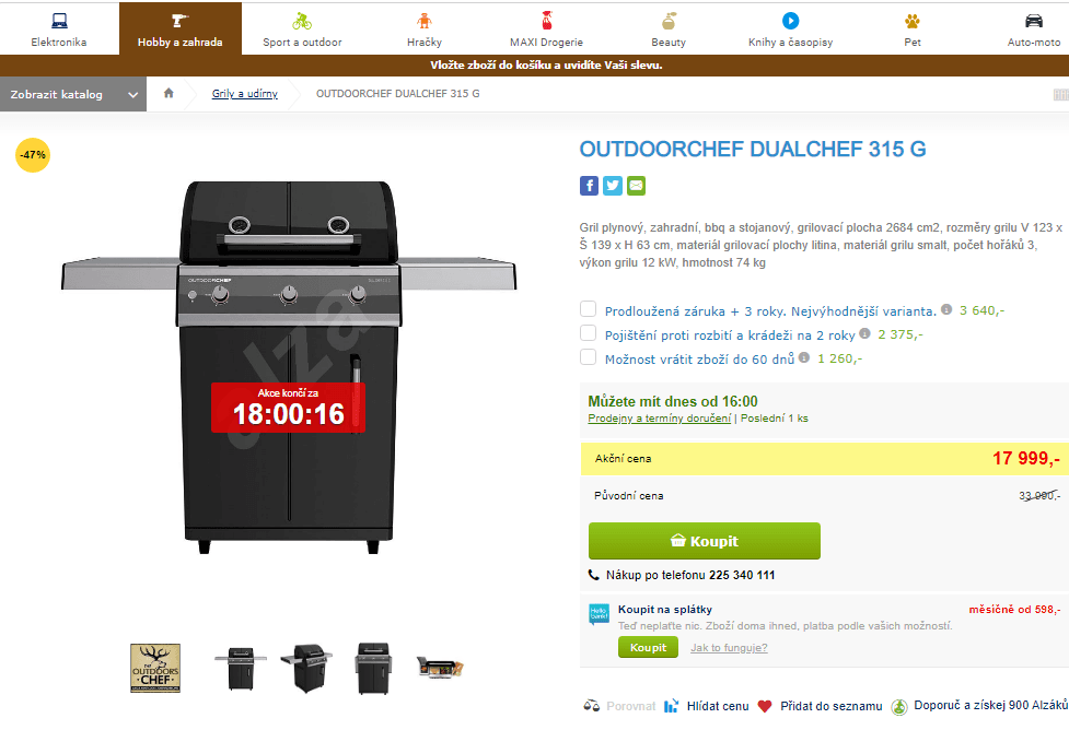 Gril plynový Outdoorchef DUALCHEF 315 G
