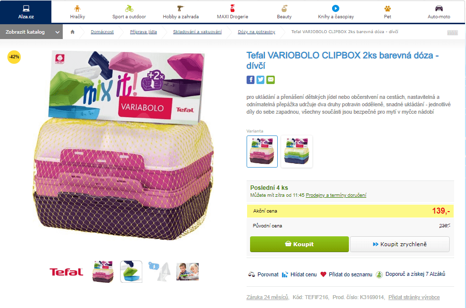 Dózy Tefal VARIOBOLO CLIPBOX 2ks