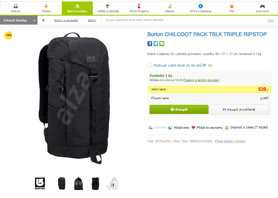 Batoh Chilcoot Triple Ripstop, 26l