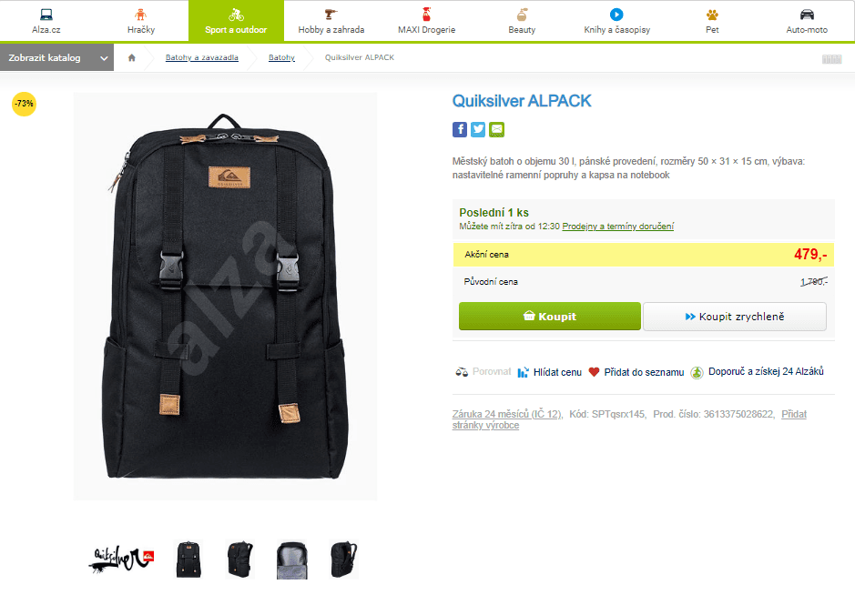 Městský batoh Quiksilver ALPACK, 30 l