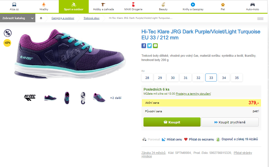 Dětské trekové boty Hi-Tec Klare