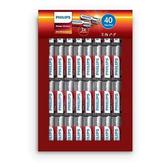 Baterie Philips alkaické, 40 ks, AAA