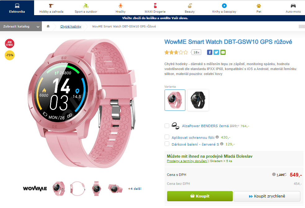 Chytré hodinky WOWME, GPS, tep