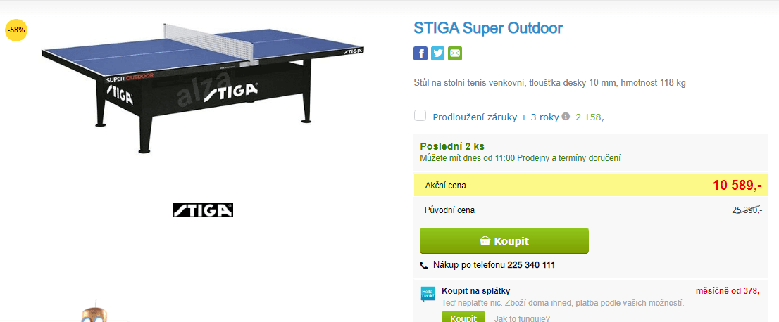 Stůl na stolní tenis Stiga Super Outdoor