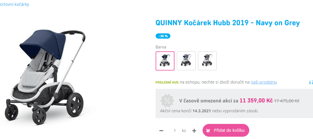 Kočárek QUINNY Hubb, 0 - 15 kg