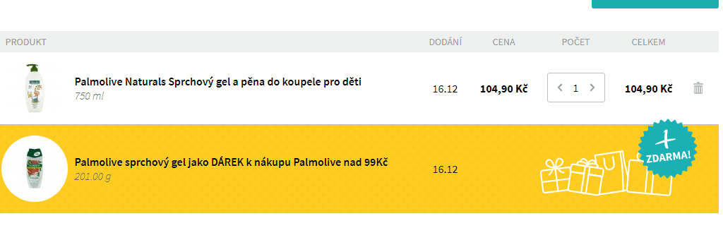 Sprchový gel zdarma k nákupu Palmolive