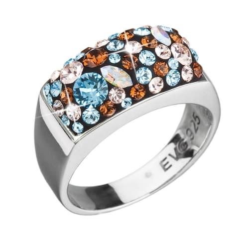 Stříbrný prsten s krystaly Swarovski 