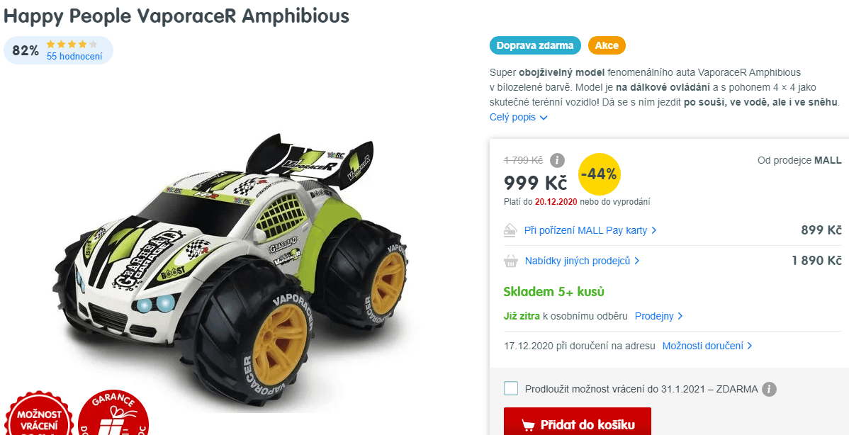 Obojživelné auto na dálkové ovládání