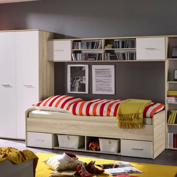 Pokoj pro mládež - regál, postel, skříň