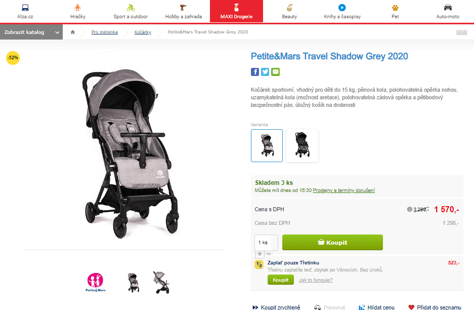 Sportovní kočárek Petite&Mars Travel