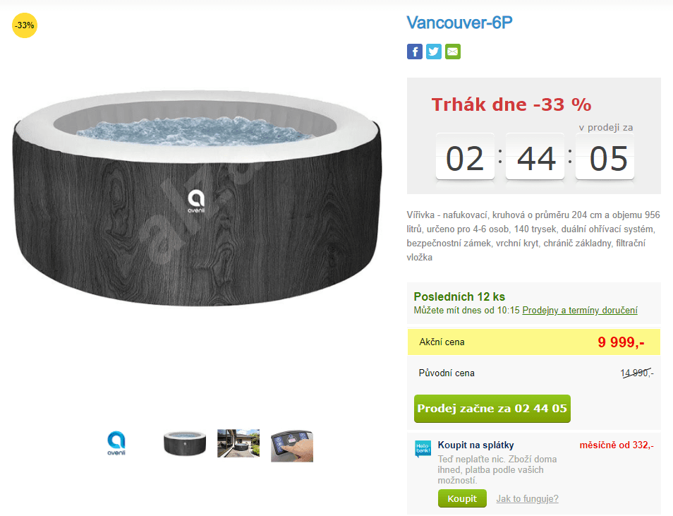 Vířivka, nafukovací, pro 6 osob, 204cm