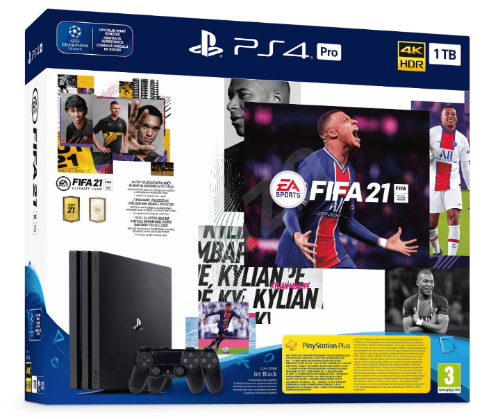 Sony PlayStation 4 Pro +2x dualshock+ FIFA21