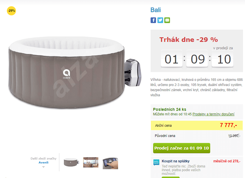 Vířivka Bali, 1,65 metru, 105 trysek