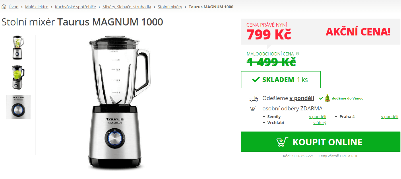 Stolní mixér Taurus MAGNUM 1000