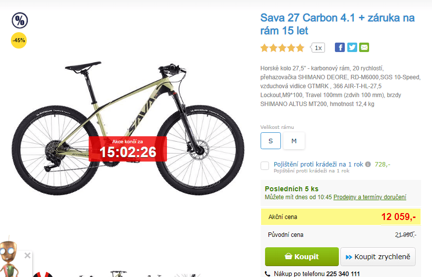 Horské kolo Sava Carbon, S, 27,5"
