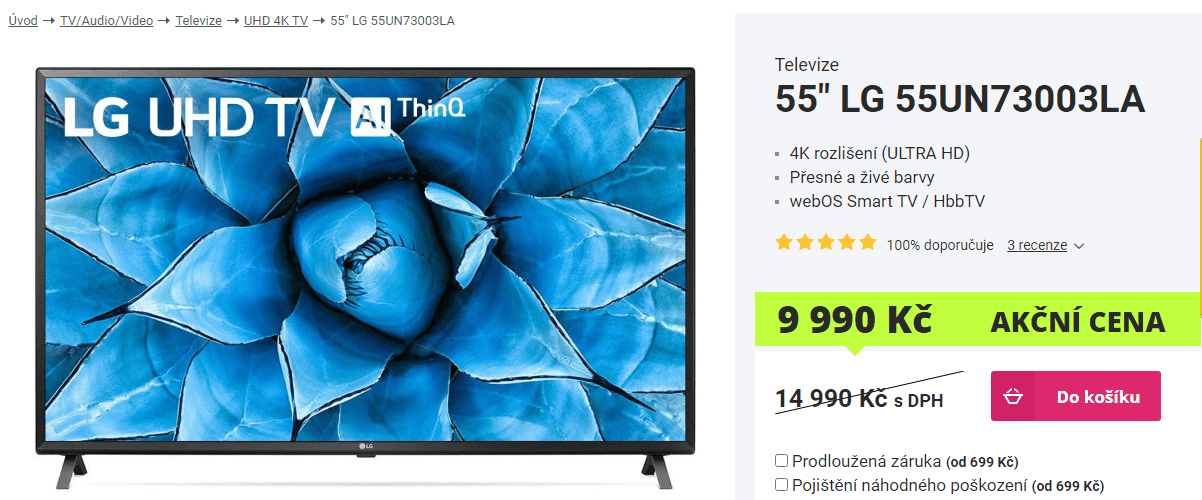 4K Smart TV, Android, 139cm, HDR, LG