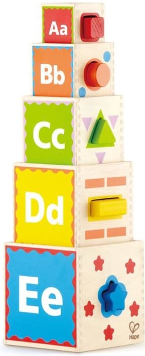 Kostky pyramida s vkládacími tvary Hape