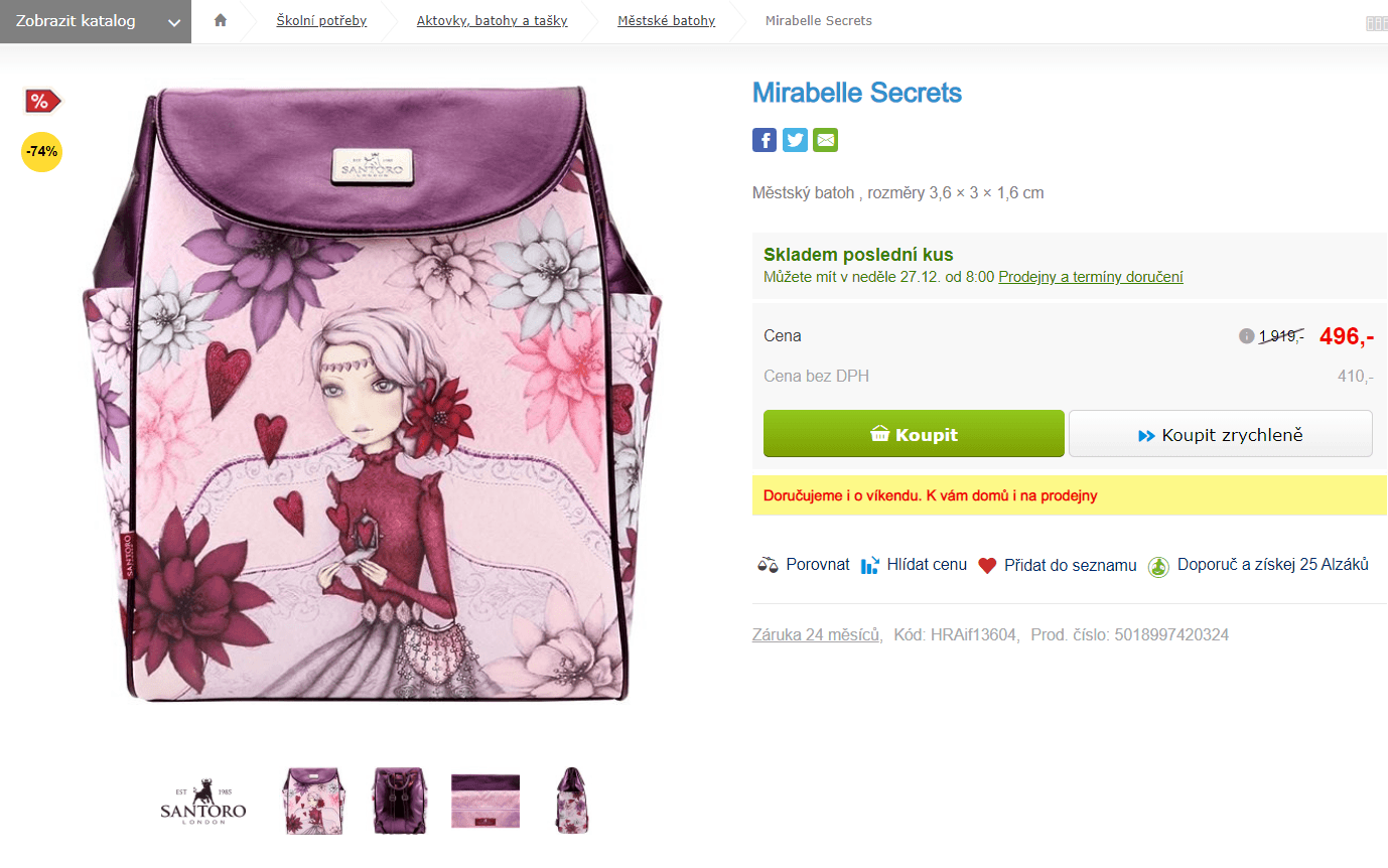 Městský batoh Santoro Mirabelle Secrets