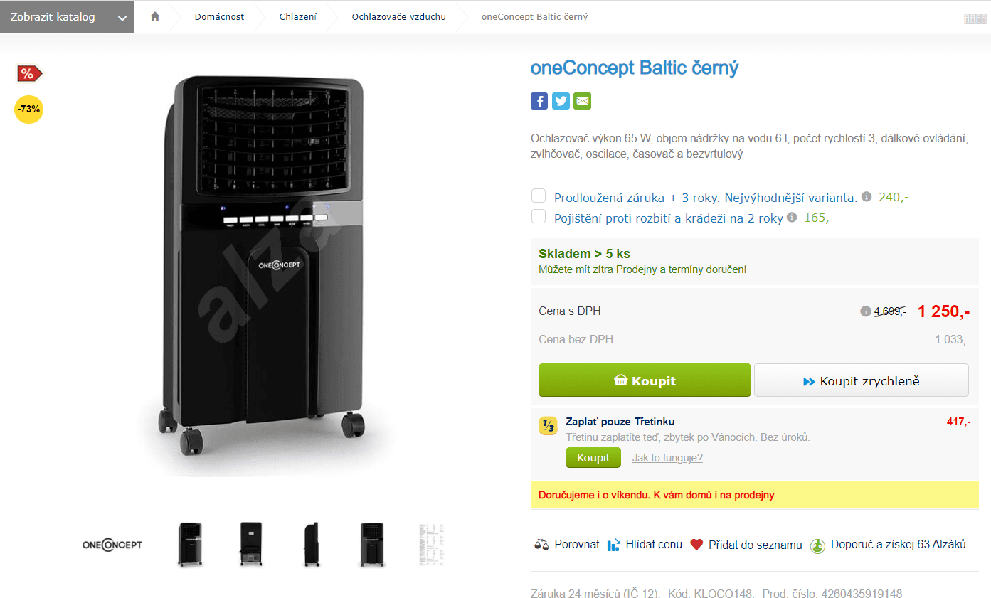 Ochlazovač oneConcept Baltic