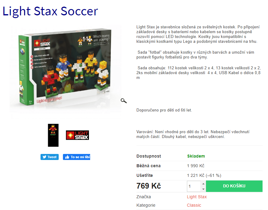 Stavebnice Light Stax Soccer