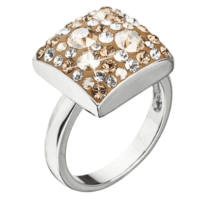 Stříbrný prsten s krystaly Swarovski