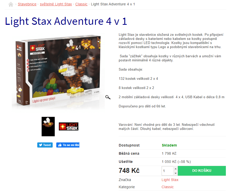 Stavebnice Light Stax Adventure 4 v 1