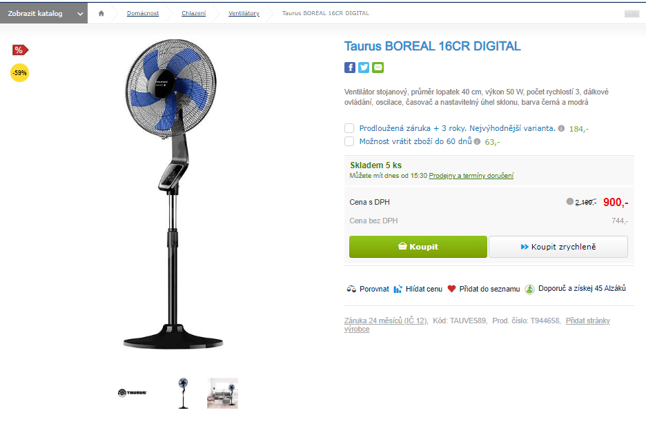 Stojanový ventilátor Taurus Boreal